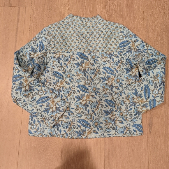 Floral Blue Jacket 100% Cotton - Picture 3 of 9